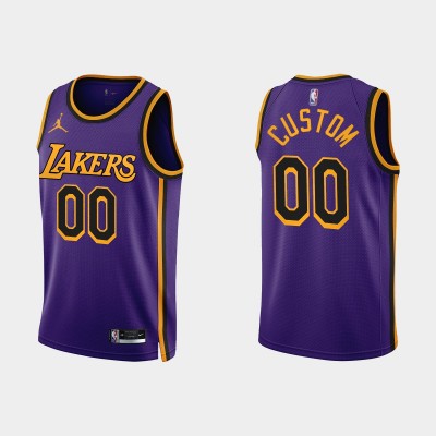 Los Angeles Lakers Custom Purple Men's Nike NBA 2022 23 Statement Edition Jersey